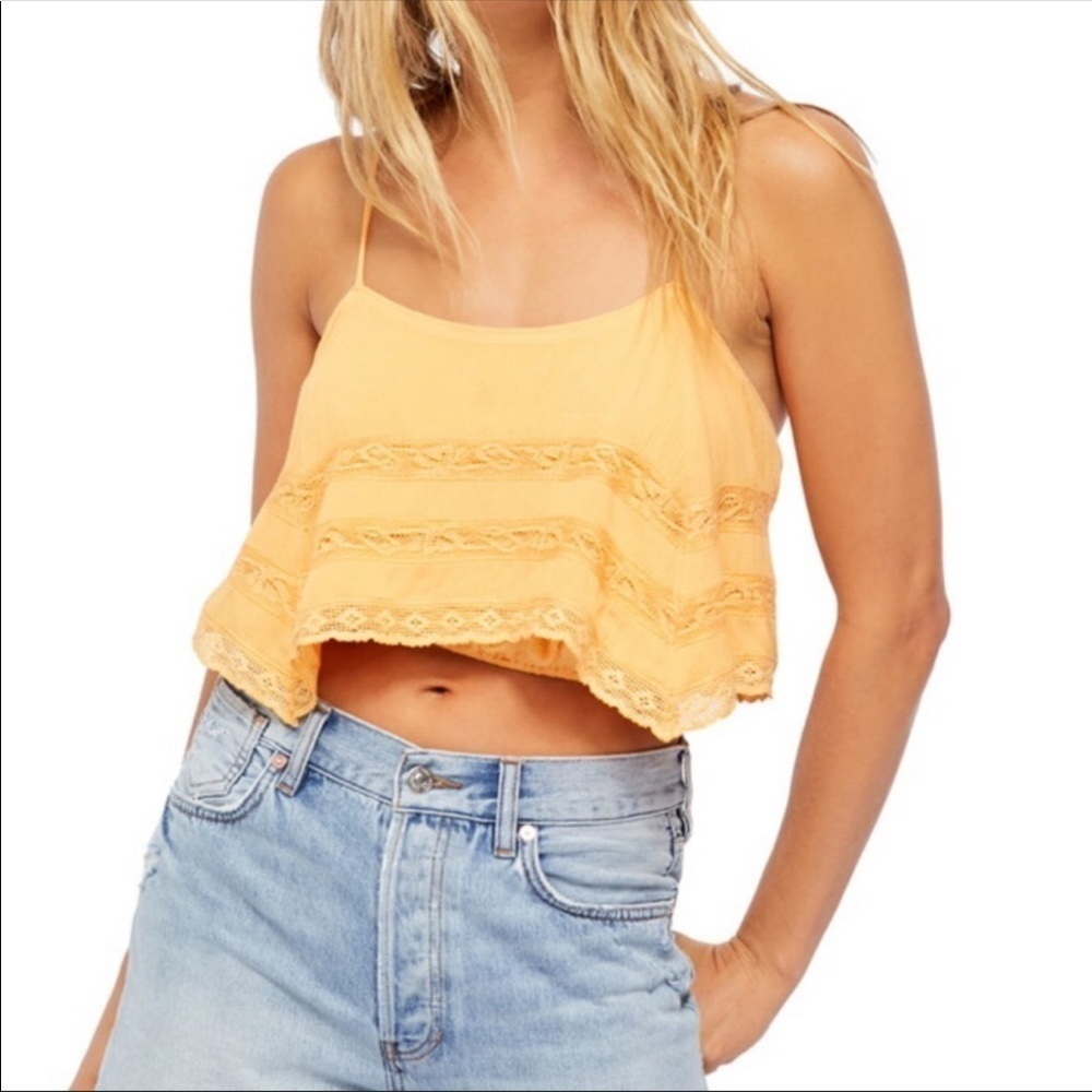 Free People Home Again‎ Orange Cami Tank Large NWT